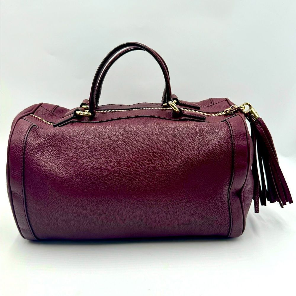 Gucci SoHo Plum Leather Bowler Boston Doctor Bag Interlocking GG Satchel Ex++ - Picture 2 of 16